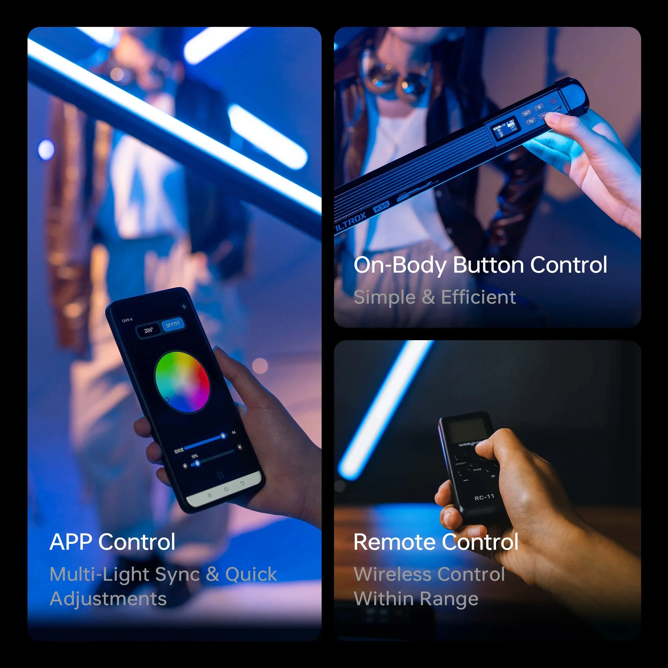 Viltrox K60 K90 RGB Fill Light Video Light RGB light Dual Stick