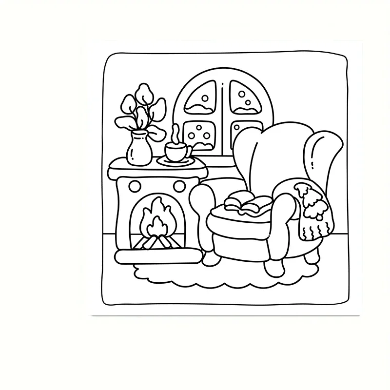 20 Sheets Cozy-Winter Coloring Book Paper Sheets for Adult Stress Relief  | Colouring Paper Sheets for Valentine's Day Gifts