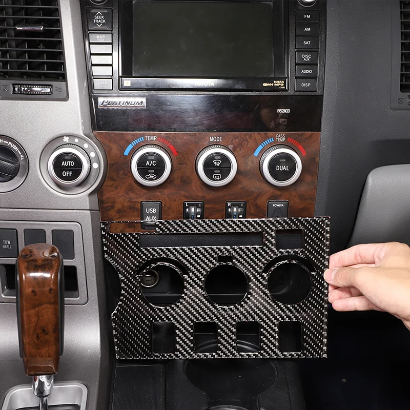 

Для Toyota Tundra 2007-13 пикап автомобильный Кондиционер Регулировка переключатель панель наклейка мягкое углеродное волокно кнопка переключатель панель