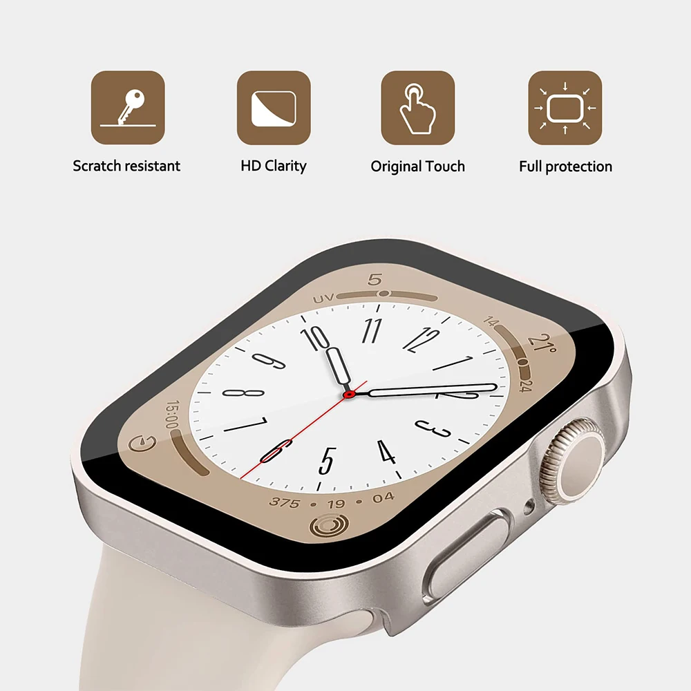 Waterproof Glass Cover Screen Protector for Apple Watch - Premium PC Protection