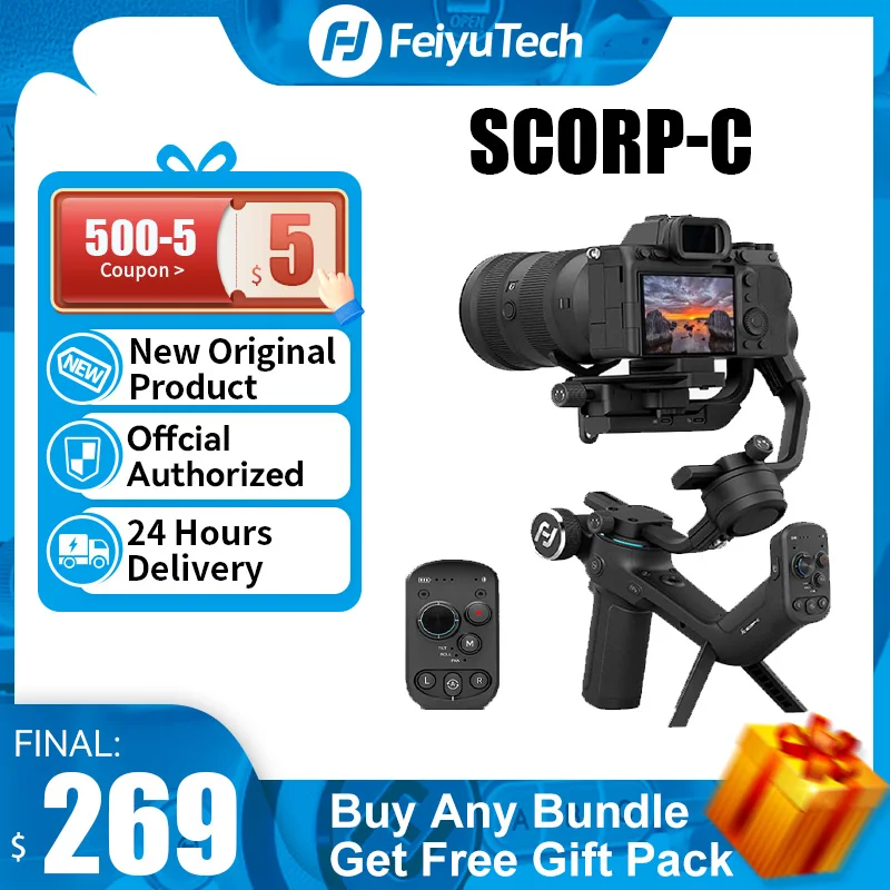 Feiyutech SCORP-Cカメラスタビライザー3軸ハンドヘルドジンバルスタビライザーfordslrミラーレスカメラソニーa7c canon  lumix Nikon Fuji