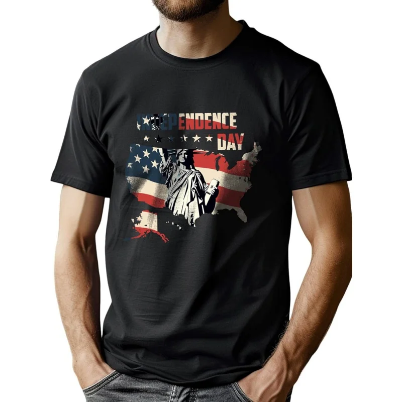 

Lzzidou Men's 4th of July Shirts American Flag Patriotic Shirts Short Sleeve USA Memorial Day Cotton T Shirts