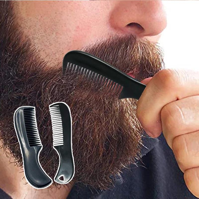 1pcs Men Comb Black Mini Pocket Beard Comb for Men Plastic Moustache