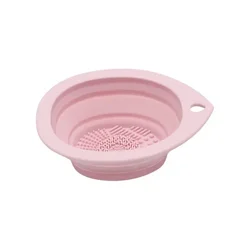 Silicone Foldable Makeup Brush Cleaning Pad - Portable and Efficient Cleaning Tool (Pink)