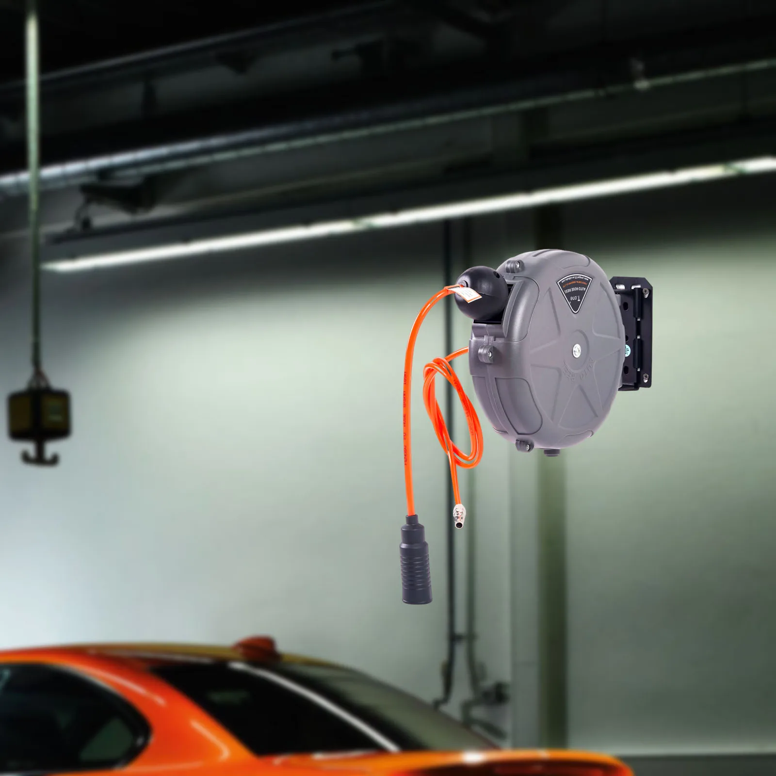 Automatic Retractable Air Hose Reel with 10M Air Hose Slow Retraction for Outdoor Car Washing Workshop Garage Garden Watering Garden Hose
