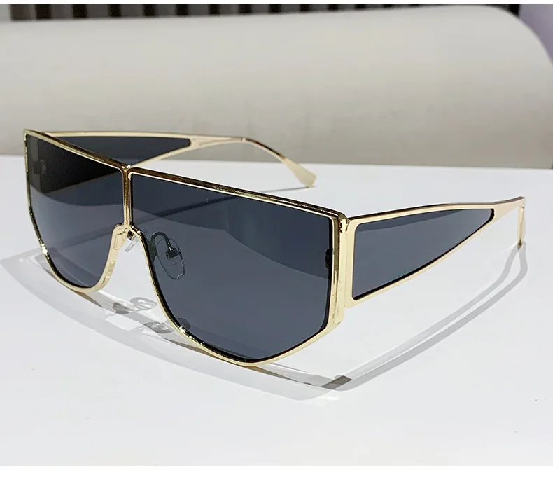 Einteilige quadratische 2YK-Sonnenbrille für Damen, neue Mode, Legierung, breites Bein, Farbverlauf, Fahrsonnenbrille, Herren, Punk, Outdoor-Brillen, UV400 – Detail 7
