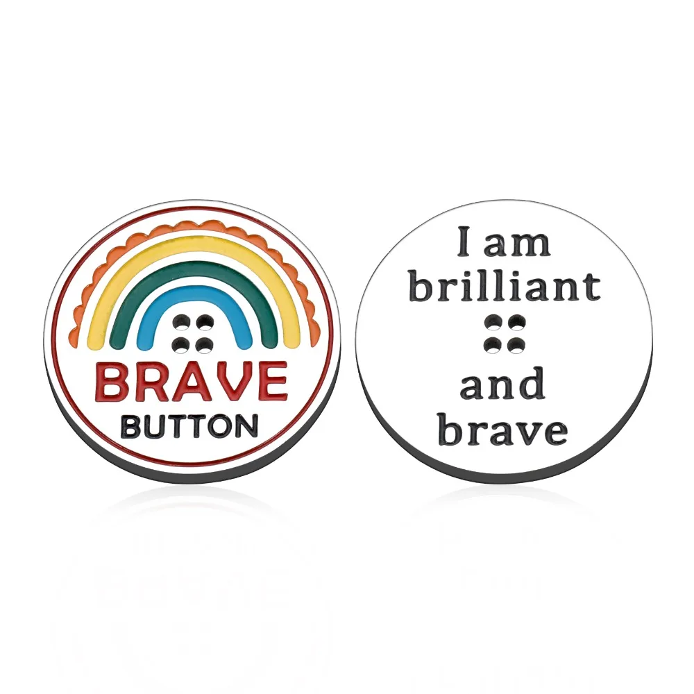 

Back To School Worry Button Rainbow Brave Gift Children's Anxiety Gift First Day Of School Gifts Pocket Hug from Mommy Daddy
