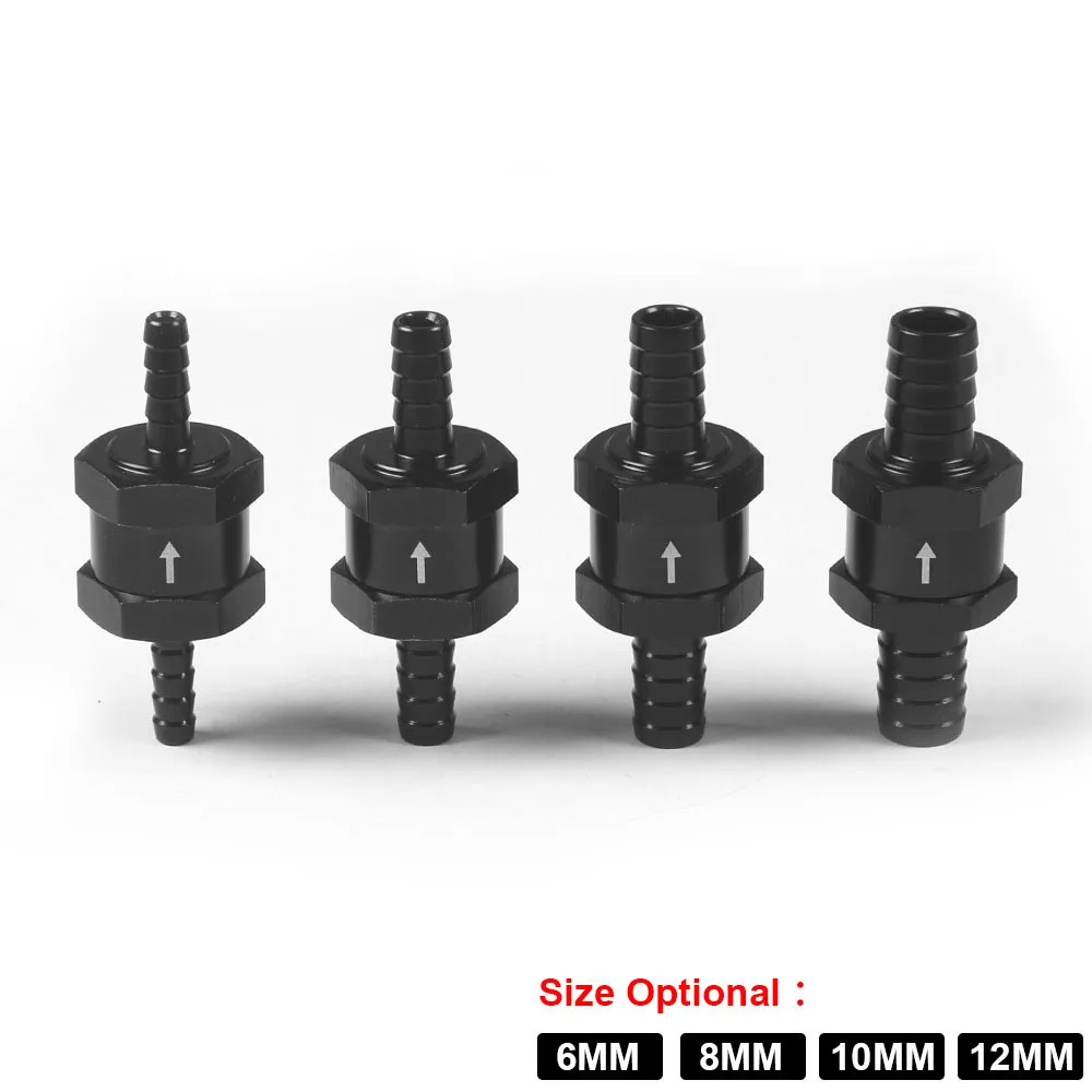 

6MM/8MM/10MM/12MM Non-Return One Way 3/8 Inch Air Fuel Oil Check Valve Diesel Gas - Black