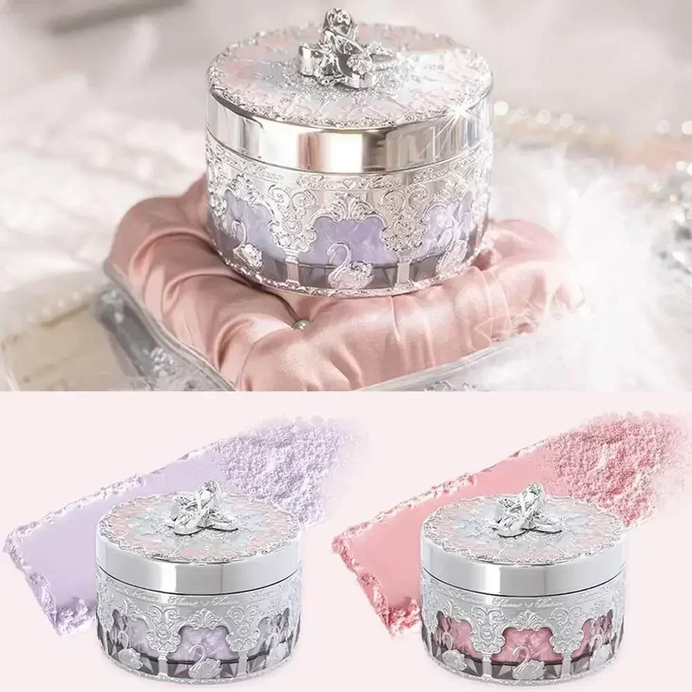 Flower Knows Swan Ballet Setting Rose Scent Loose Powder Makeup Matte Finishing Oil Control Setting Powder Make-up For Women setting powder loose powder face powder