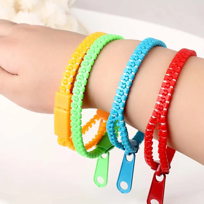 Zipper Bracelet Sensory Fidget Toy Anti Stress Toy Fidget Toy Finger Sensory Toy For Kids Party Favors Classroom Prizes ADHD Autism Therapy