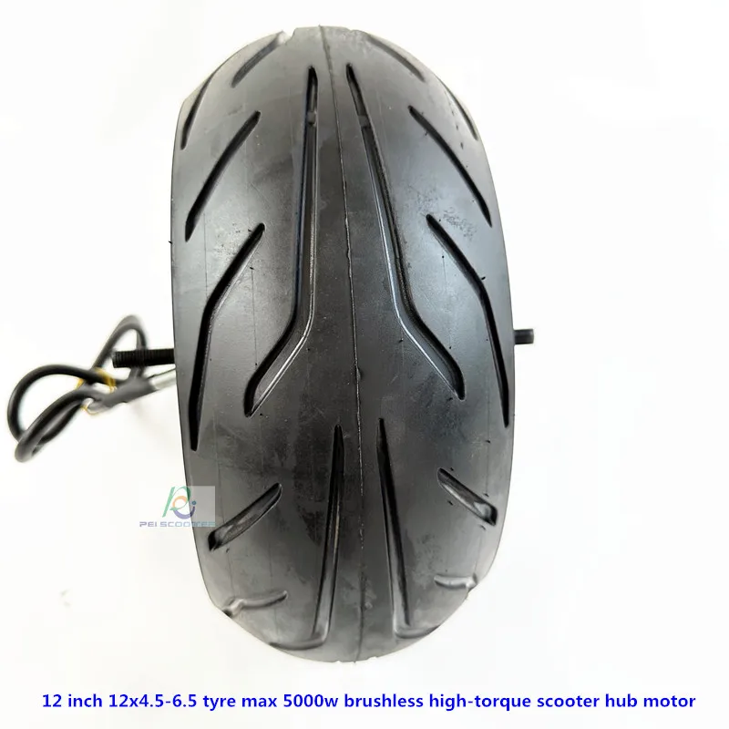 

12 Inch 12X4.5-6.5 Wide Tyre Fast Speed Double Axles Brushless Gearless 5000w Hub Wheel 60Nm Scooter Motor phub-1000