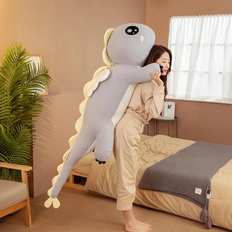 Giant Lying Long Kawaii Dinosaur Plush Toy Soft Cartoon Animal Angel Dragon Stuffed Doll Boyfriend Pillow Kids Birthday Gifts