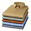 New men's social shirts long sleeve smooth comfort soft casual without pocket solid Dress shirt regular fit wrinkle Free Man Top