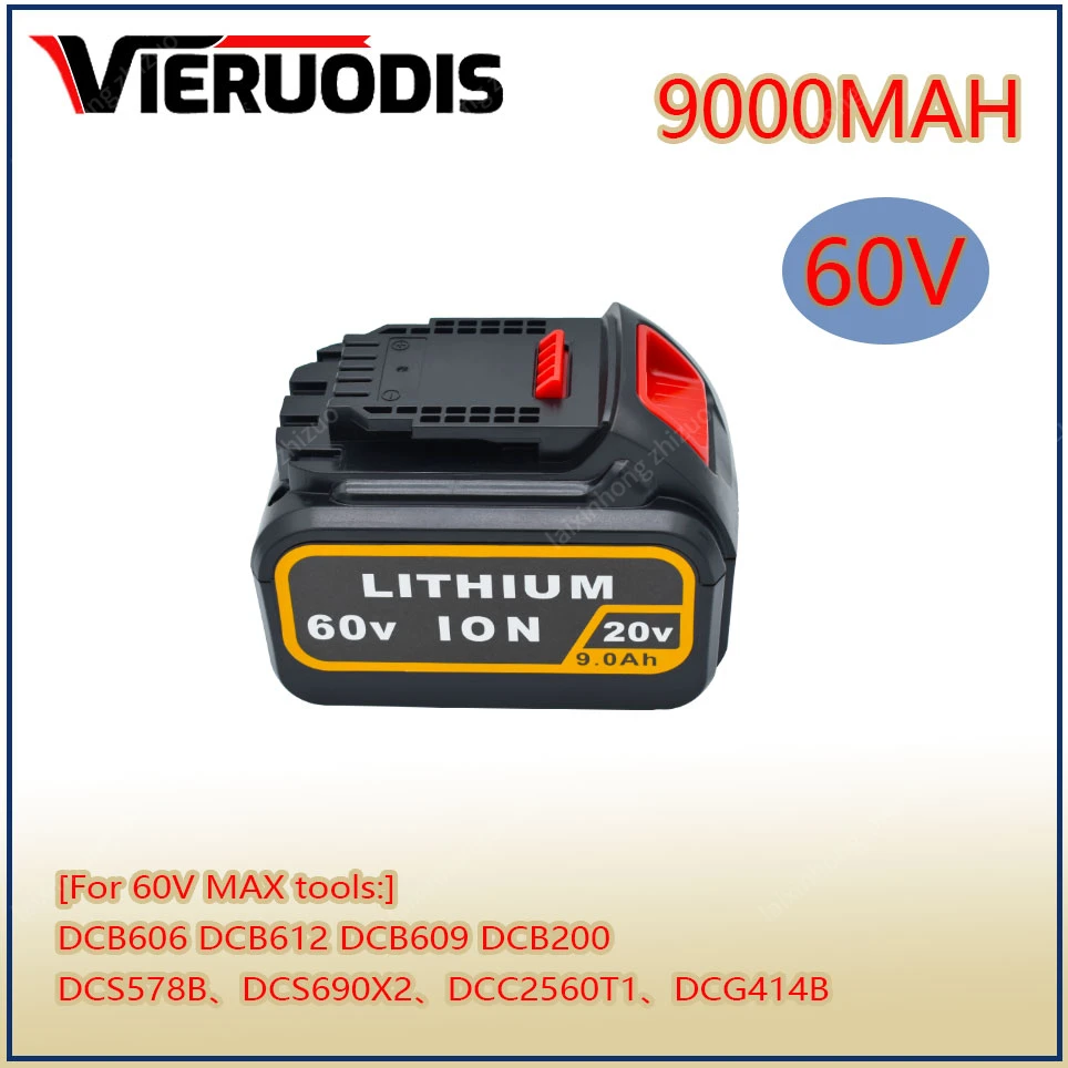

9.0Ah 20V 60V MAX Replacement Battery for Dewalt DCB606 DCB609 DCB205 DCB204 DCB206 DCB209 Power Screwdriver Tools Batteries