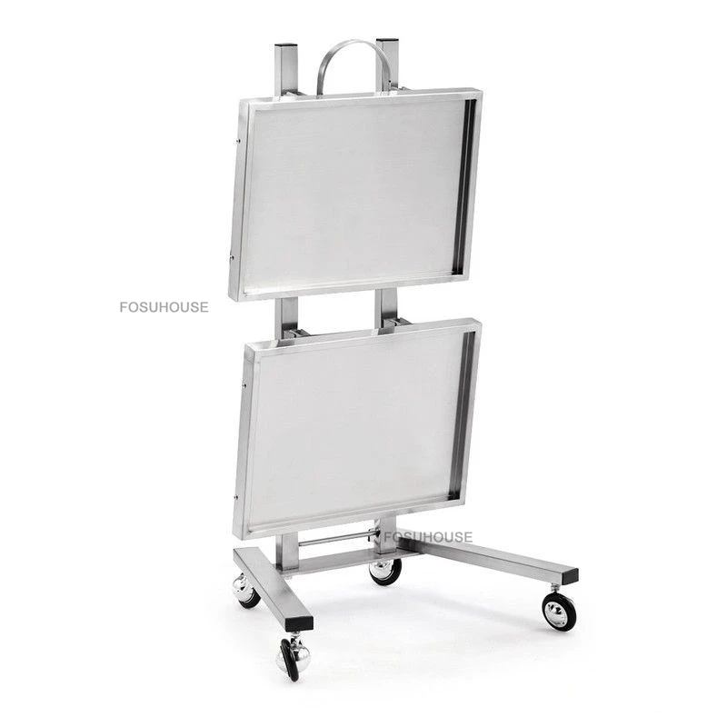 Carrello Mobile per Parrucchieri in Acciaio Inossidabile con Ruote, Organizzatore Porta Utensili per Barbiere, Scaffale per Permanente e Tintura - immagine 5
