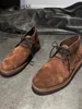 Italian Men Handmade Cow Suede Leather Shoes Vintage Lace Up High Top Casual Driving Shoes Comfortable Flats Business Work Shoes 1
