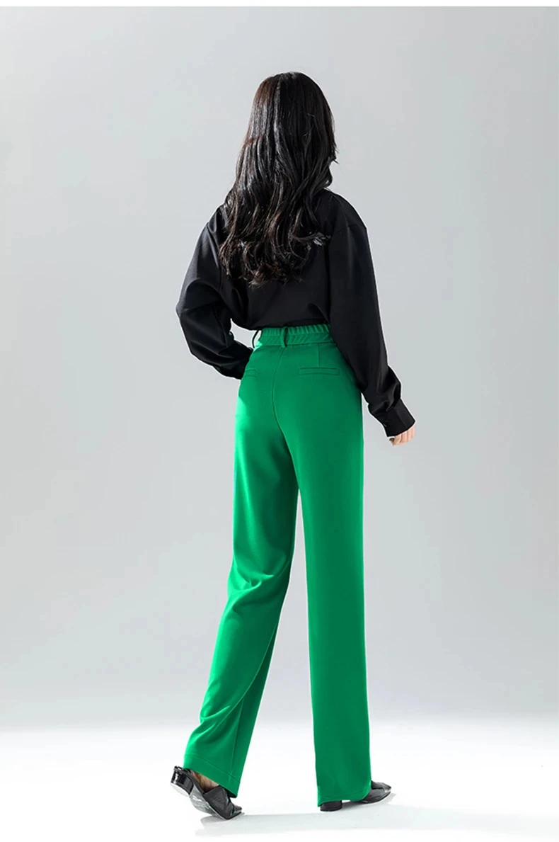 new spring autumn office lady Fashion casual plus size brand female women girl stretch high waist straight pants
