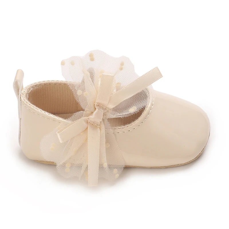 0-18M Lace Bow Mary Jane Spring Baby Shoes PU Soft Sole Non-Slip Newborn Girl Shoes First Walkers Princess Bowknot Baby Prewalke 5