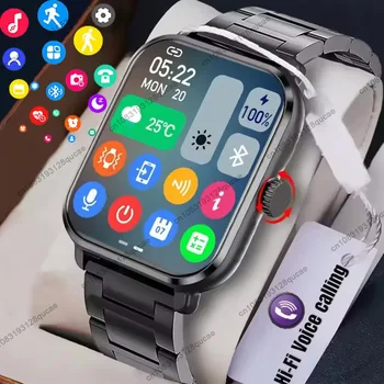 Smart Watch per Android IOS Orologi Display HD da 2.01 pollici Chiamata Bluetooth Avviso messaggio Musica Modalità sportiva Smartwatch Uomo Donna Regalo