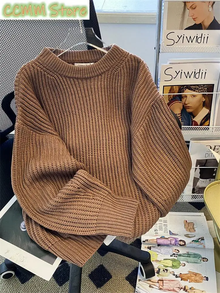 

New Sweaters for Women Oversized Knit Pullover Fall Winter Long Sleeve Fashion Elegant Ladies Loose Jumpers