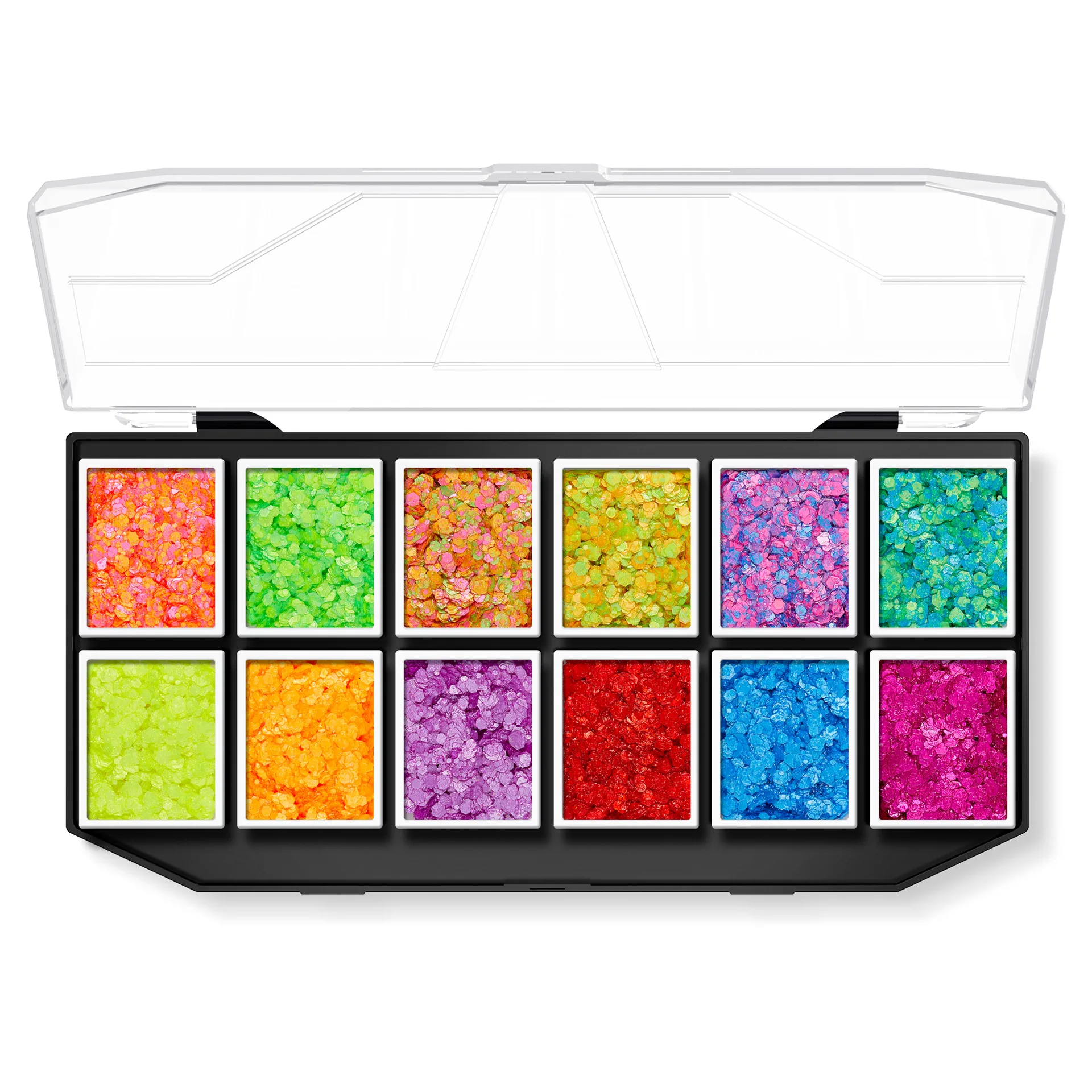 Christmas Sequins Decorative Body Cream Luminous Holographic Multicolor UV Chunky Glitter Gel Paste Palette 3