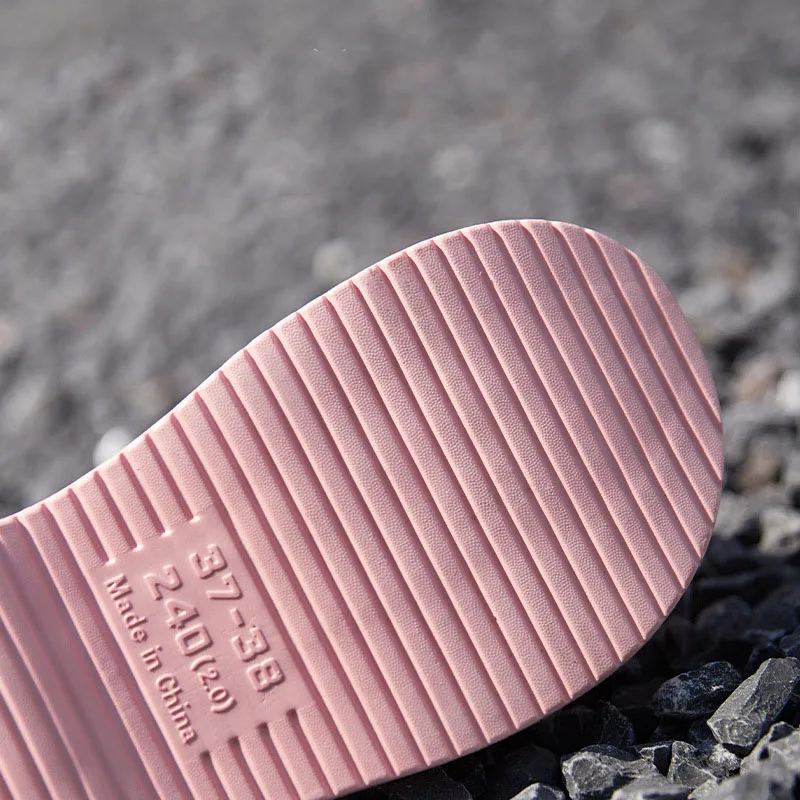 New indoor pink bowknot slipper ladies summer kawaii slides women's beach flip flops soft cloudy house slippers woman platform