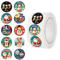 500PCS New Christmas Stickers Roll Small Children Stickers Cute Kawaii Cartoon Packaging Stickers Photocard Decor Lables for Kid 2