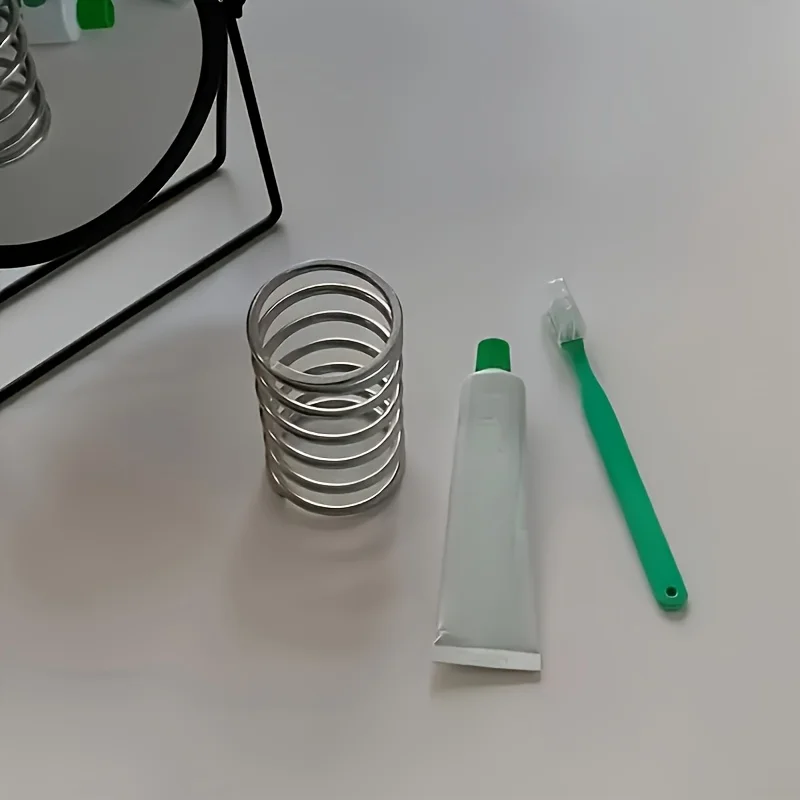 Stainless Steel Spiral Desk Organizer Multifunctional Hollow Pen Holder Bathroom Toothbrush Rack Home Countertop Accessory