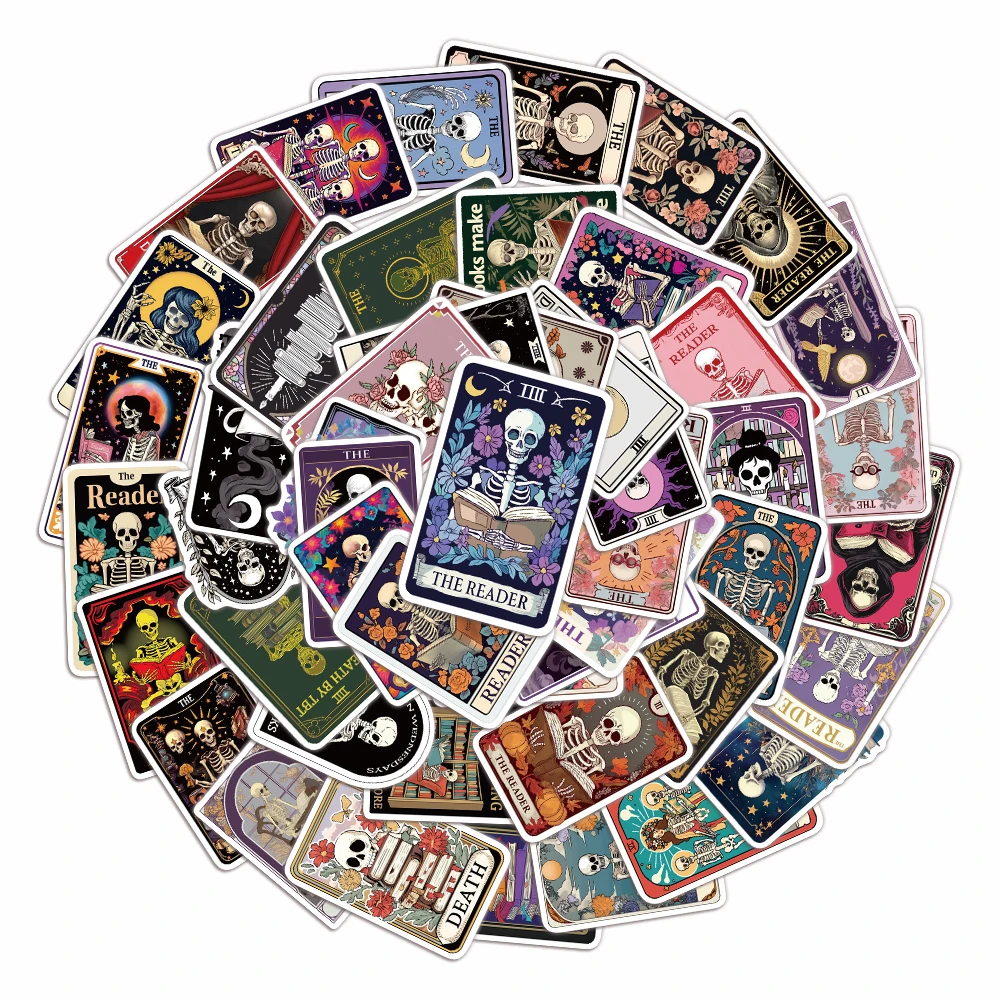 50PCS Retro Reader Staub Tarot Karte Graffiti Notebook Computer Schreibtisch Konto Dekoration Wasserdicht Klebstoff Aufkleber