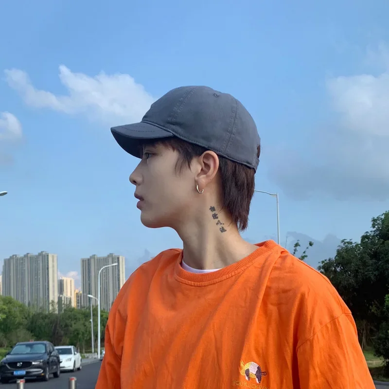 New Solid Short Brim Cap Women Ponytail Baseball hat Fashion Hats Men Baseball Cap Outdoor Simple Vintag Visor Casual