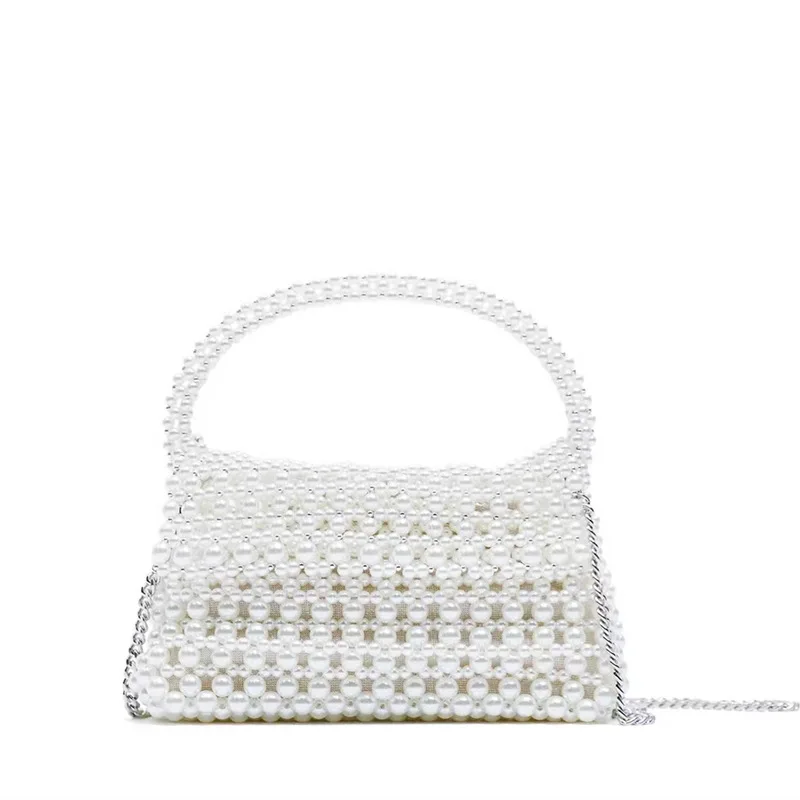 Handmade Pearls Bag Luxury Beaded Women Handbags Brand Designer Bags for Women Shoulder Bag Wedding Evening Purse Crossbody Bags