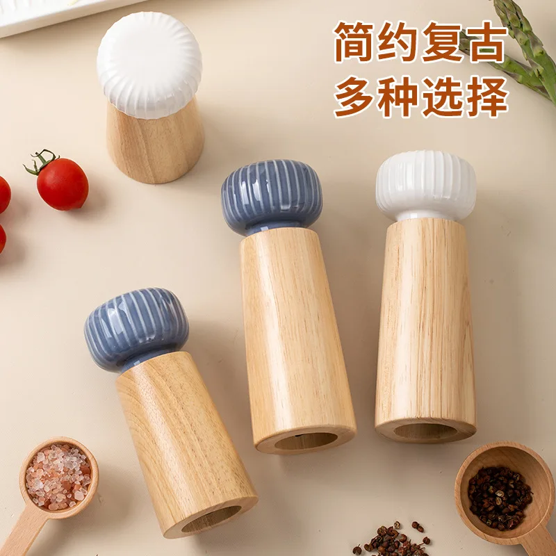 북유럽 후추 분쇄기 수동 거친 소금 연삭 병 조미료 향신료 세라믹 코어 검은 후추 연삭 조미료 병