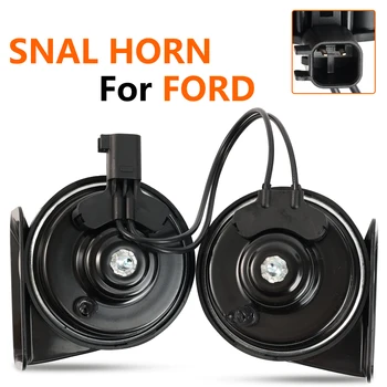 Pair of 12V 120db Twin Tone Snail Horn For Ford Fiesta Focus Fusion Mondeo Crown Victoria Mustang EcoSport Espace Explorer Edge 1