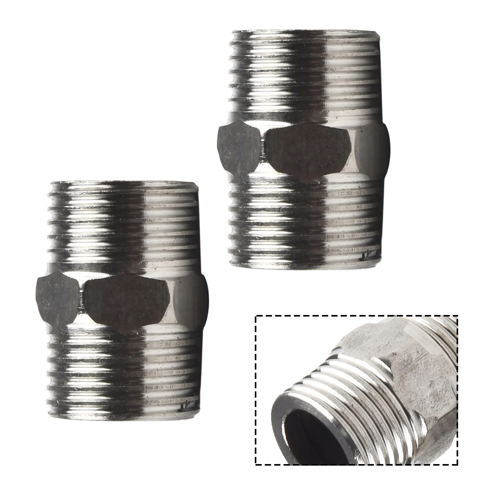 

Easy To Install RVs Outdoor Showers Bathrooms Hose Extension Shower Extender 2pcs Accessories Extension Stainless Steel