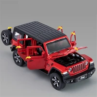 1:32 Jeeps Wrangler Rubicon Alloy Car Model Diecasts Metal Off-road Vehicles Car Model Simulation Sound and Light Kids Toys Gift 2
