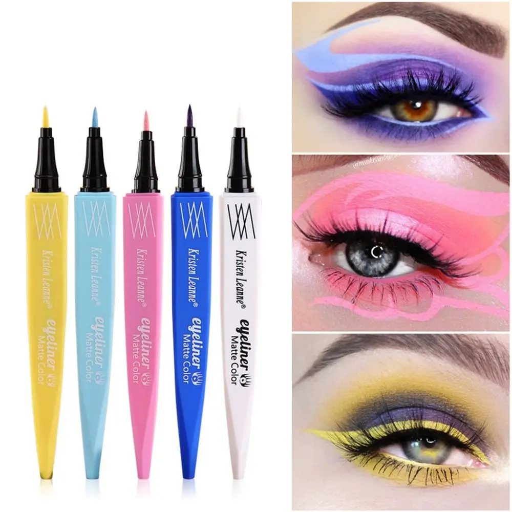 Eyeliner Colorato Waterproof Rainbow Colorful Liquid Eye Liner Pencil White Pink Color Eyeliner Pen Makeup Makeup Cosmetics