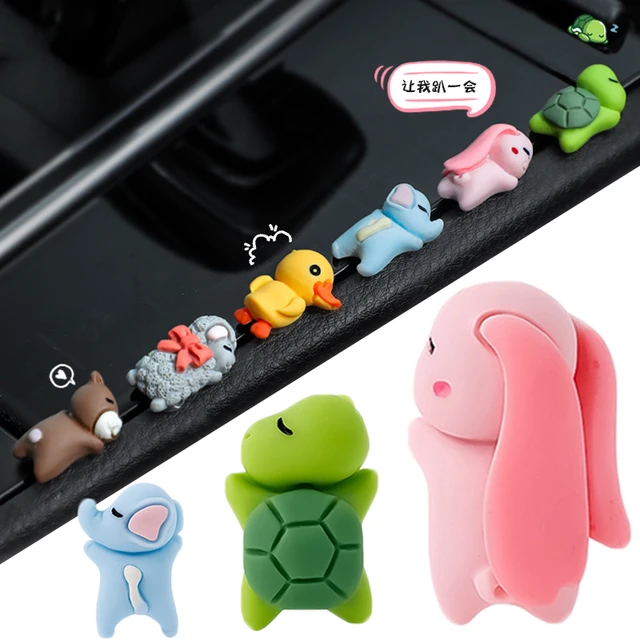 Cute Sleeping Animal Car Dashboard Ornaments Mini Cartoon Toy Car  Motorcycle rearview mirror Paste Ornament Pendant Decor - AliExpress