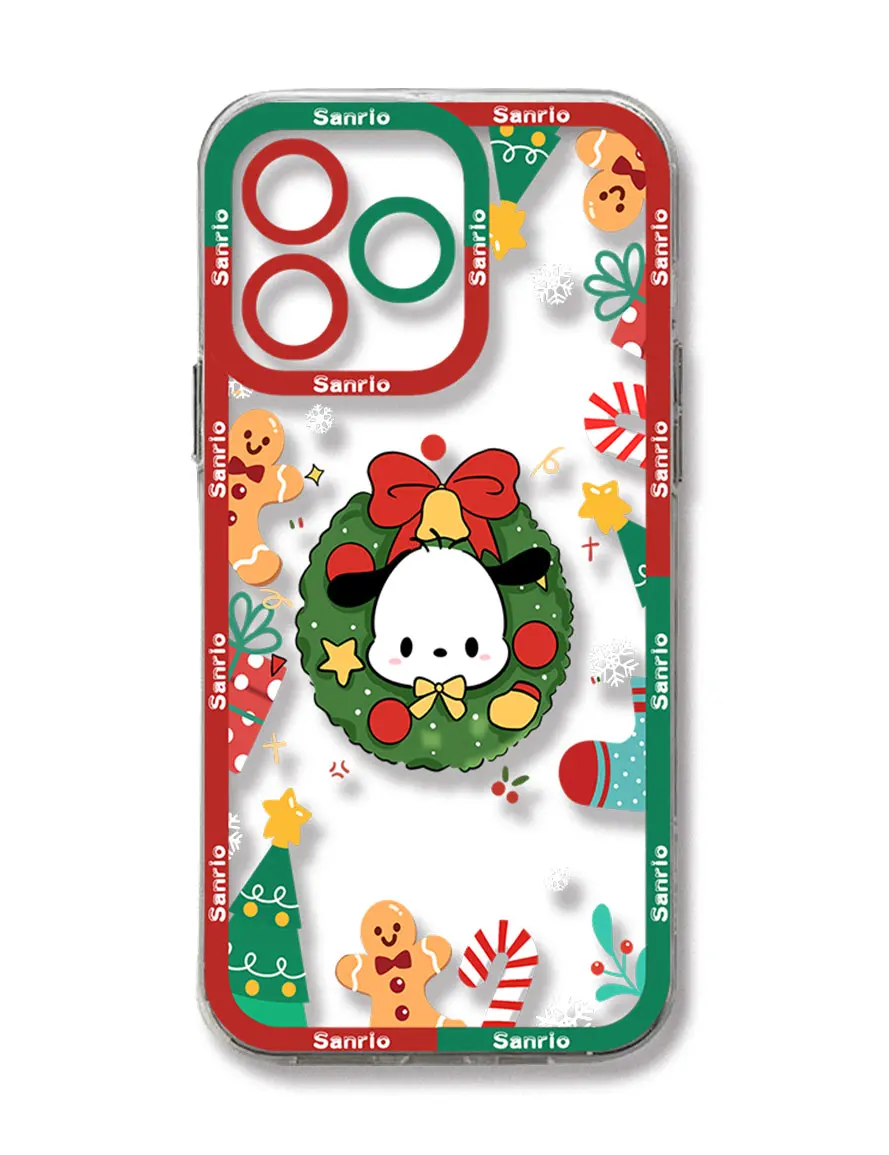 thumbnail image 1 of Christmas limited Sanrio Hello Kitty Kuromi Phone Case For iPhone 15 14 13 12 Mini 11 Pro Max X XR XS 8 SE 2020 Plus Transparent, 1 of 5