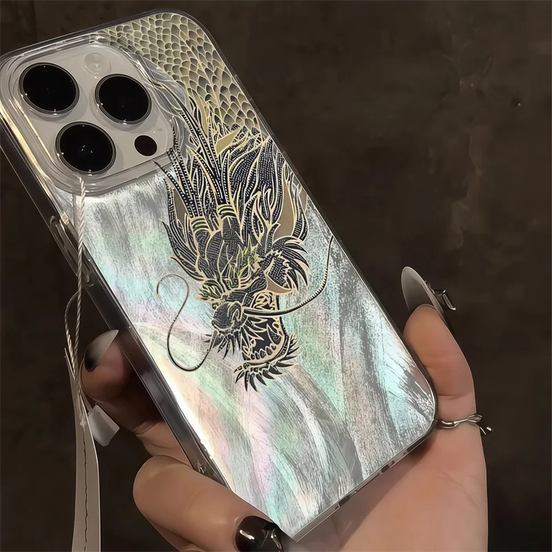 Golden Dragon Trendy Pattern Protective Phone Case