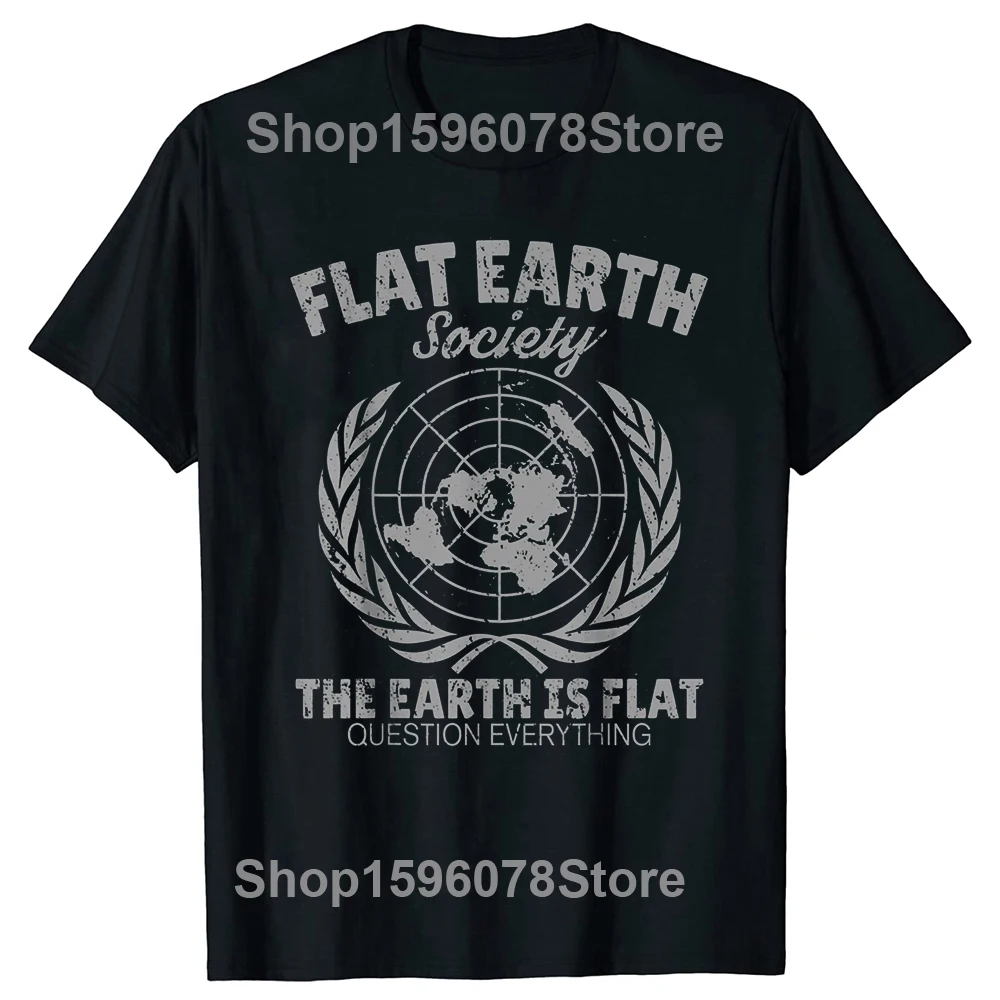 Lustige flache Erde Gesellschaft T-Shirts Grafik Baumwolle Streetwear Kurzarm Geburtstags geschenke Sommer Stil T-Shirt Herren bekleidung – Detail 3