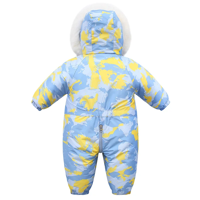 Baby Winter Ski Suit Thicken Baby Jumpsuit Warm Children Clothing Set Waterproof Hooded Boys Overalls Girls Snowsuit