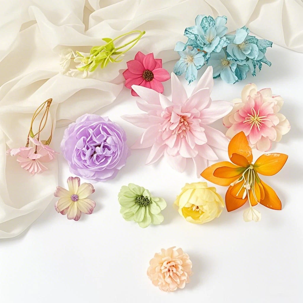 20 Stück gemischte künstliche Blumen, 2–10 cm, künstliche Seidenblumen für Heimdekoration, Hochzeitsdekoration, Braut, DIY, Basteln, Geschenke, Girlanden-Zubehör – Detail 6