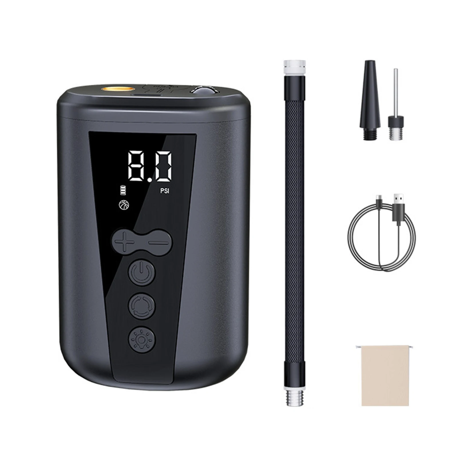 Electric Ball Pump Basketball Pump with LCD Display Ball Inflator with Ball Needle for Volleyball Soccer and Other Sports Balls