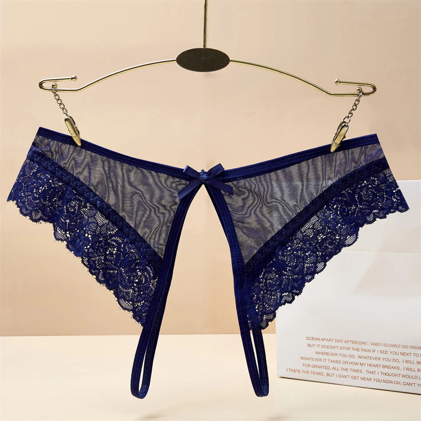 Lace Panties Female Underwear Women Panties Womens Underwear Sexy Lingerie Breathable Lace Hollow Out Raise The Buttocks Pure Brief Panties Mesh Thong Panties Lingerie For Ladies