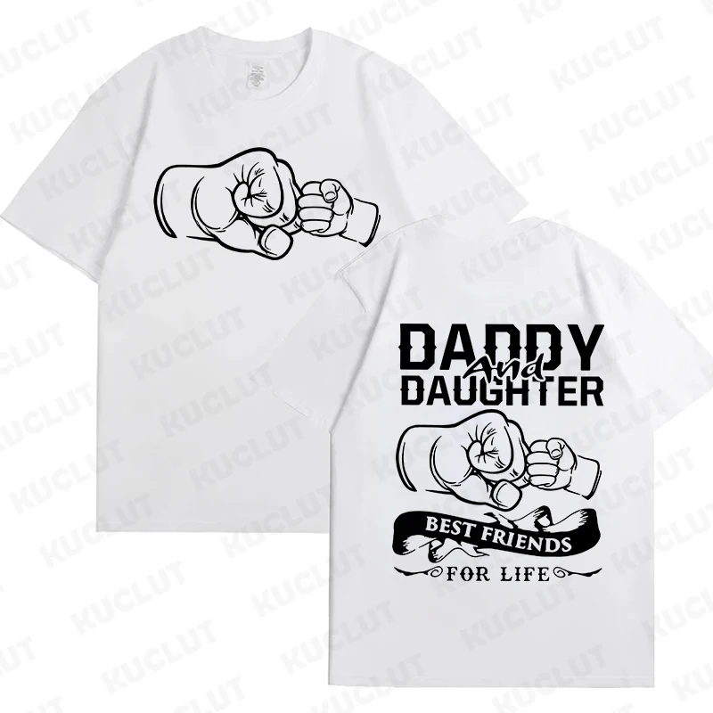 Fashion Family Matching Outfits Daddy and Daughter T-Shirts Oversized Tops Father's Day Gift Short Sleeve Tees Kids Clothing - 3