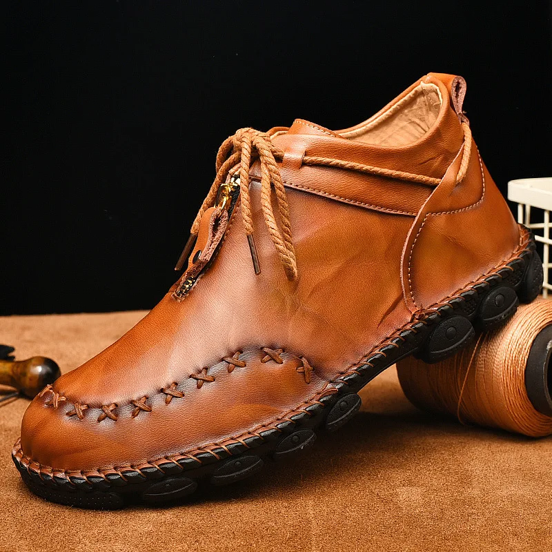 

Winter Boots Men Genuine Leather Ankle Boots Top Quality Warm Snow Boots Men Fashion Boots Chaussure Homme 38-48 rty678
