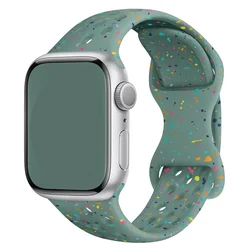 Breathable Sport Silicone Strap for 38mm 40mm 41mm (Pine Green)