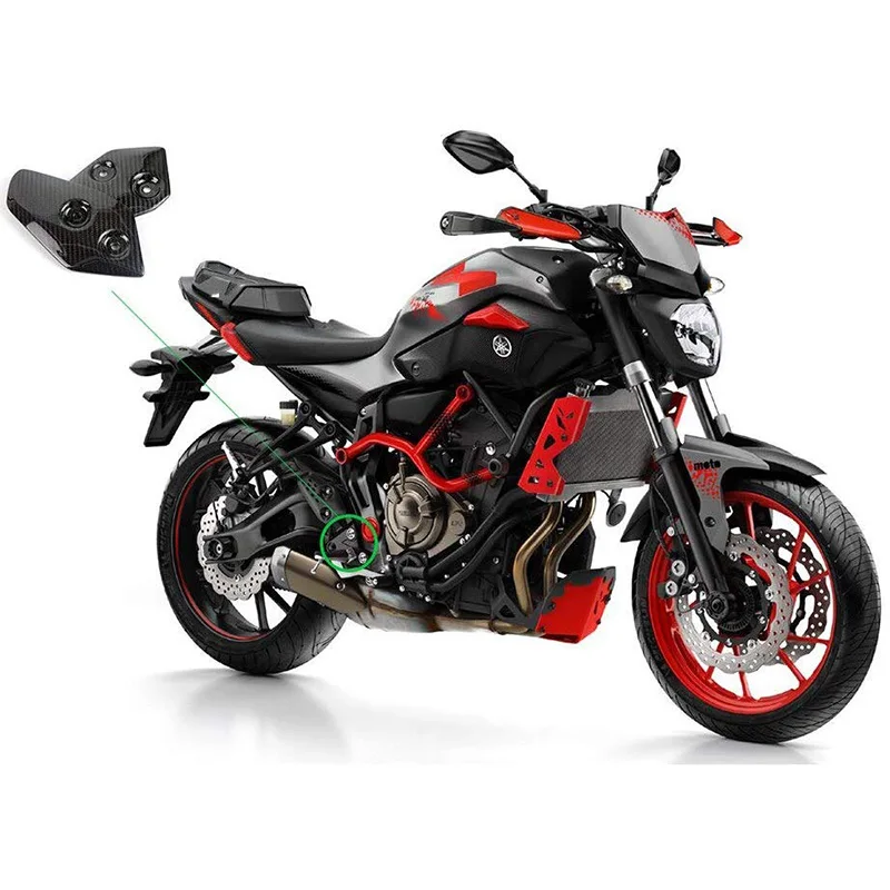 탄소 섬유 발 받침대 보호 가드 커버 보호대, 야마하 MT-07 MT07 FZ07 MT 07 2013-2017 오토바이 액세서리