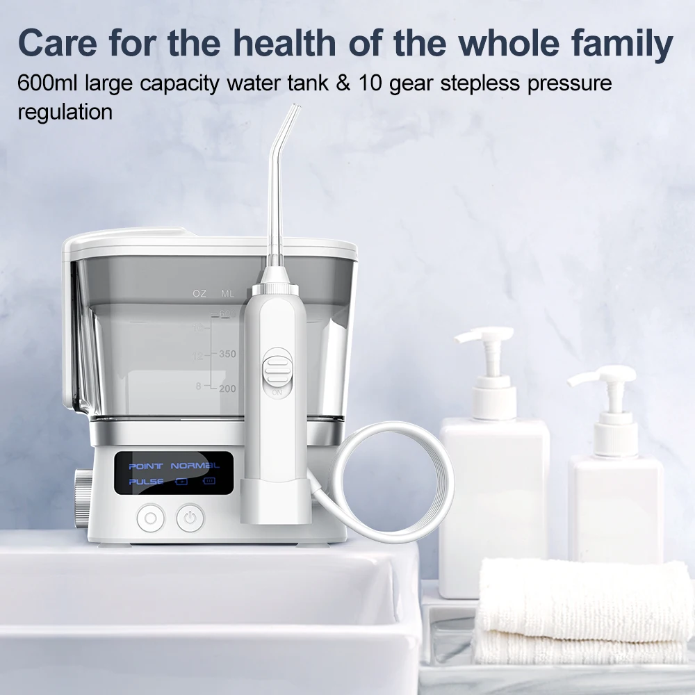Oral Irrigator INSMART 600ML Electric Dental Water Flosser for Household Use Portable Tabletop Dental Floss Teeth for Homeuse