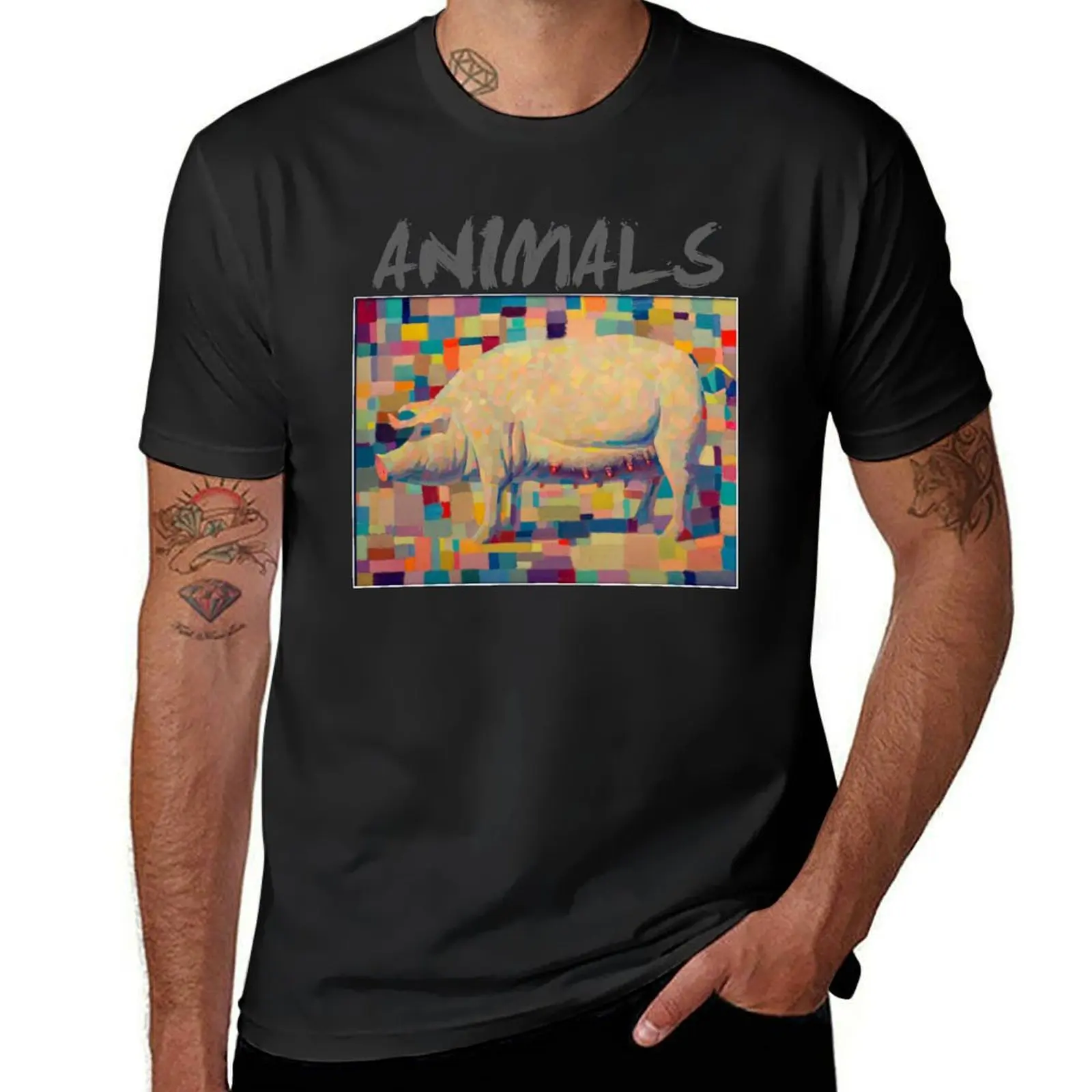 

ANIMALS- PIG T-shirt aesthetic clothes plus sizes sports fans quick-drying Men's clothing